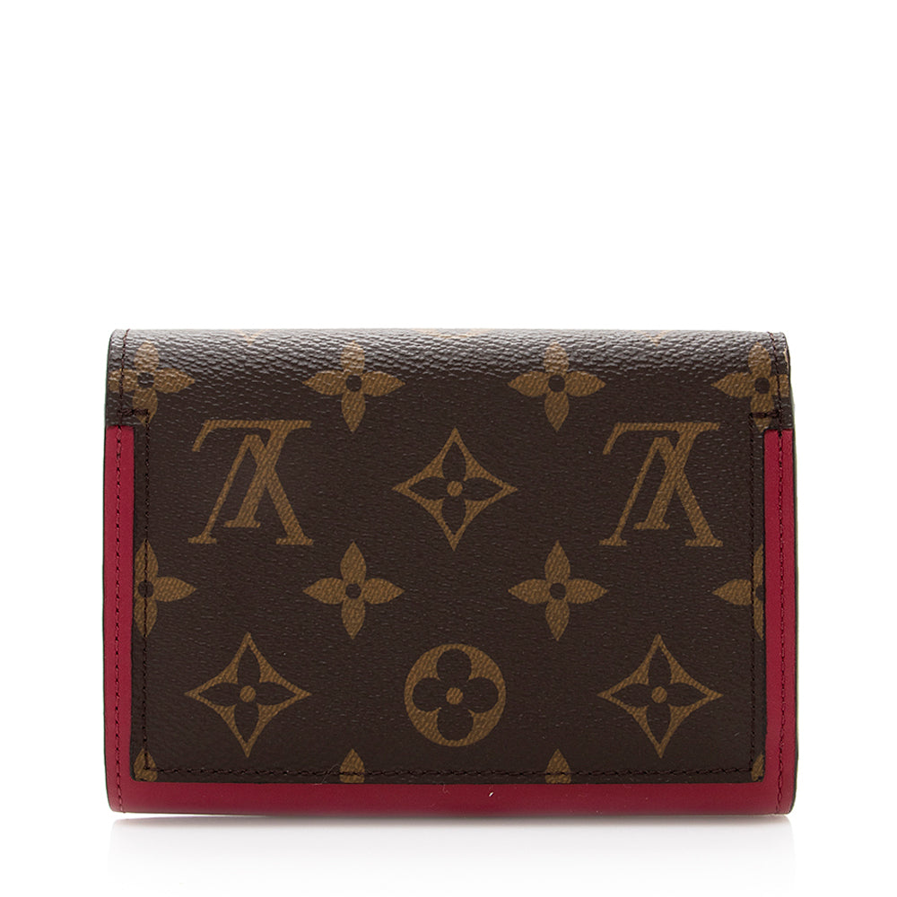 Louis Vuitton Monogram Canvas Flore Compact Wallet (SHF-18691)