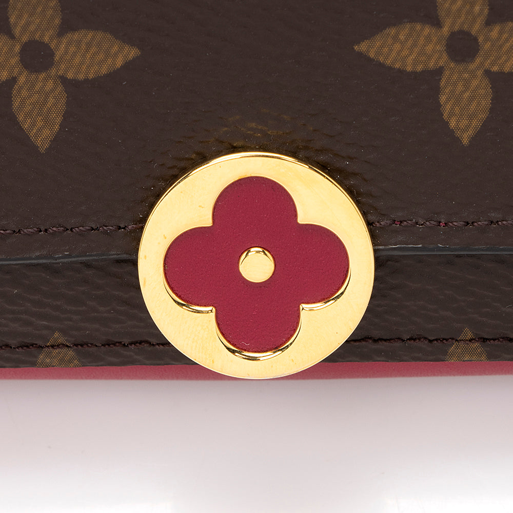 Louis Vuitton Monogram Canvas Flore Compact Wallet (SHF-18691)