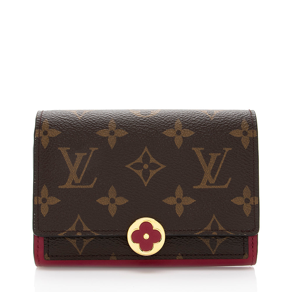 Louis Vuitton Monogram Canvas Flore Compact Wallet (SHF-18691)