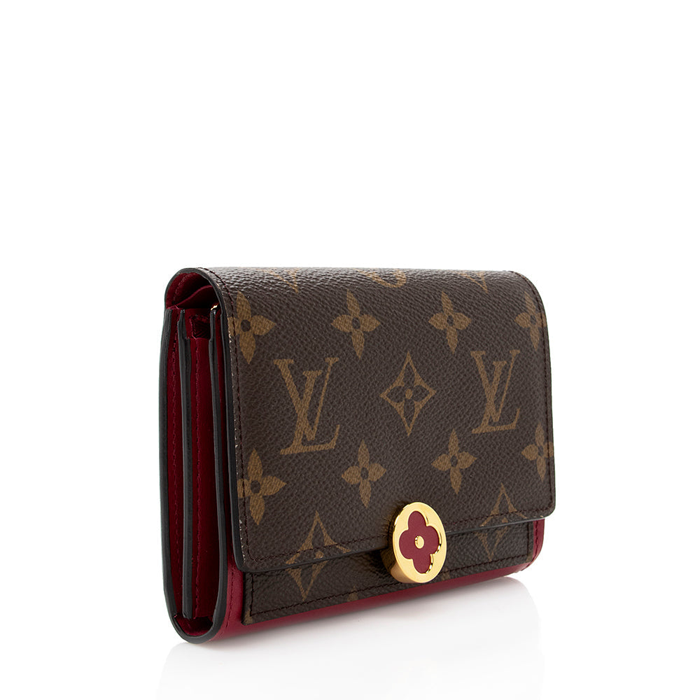 Louis Vuitton Monogram Canvas Flore Compact Wallet (SHF-18691)