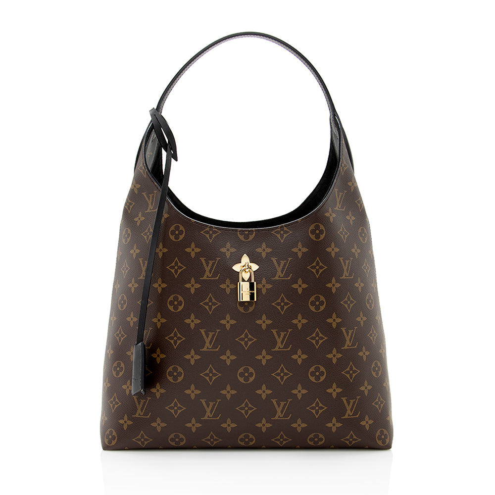 Louis Vuitton Monogram Canvas Flower Hobo (SHF-20417)