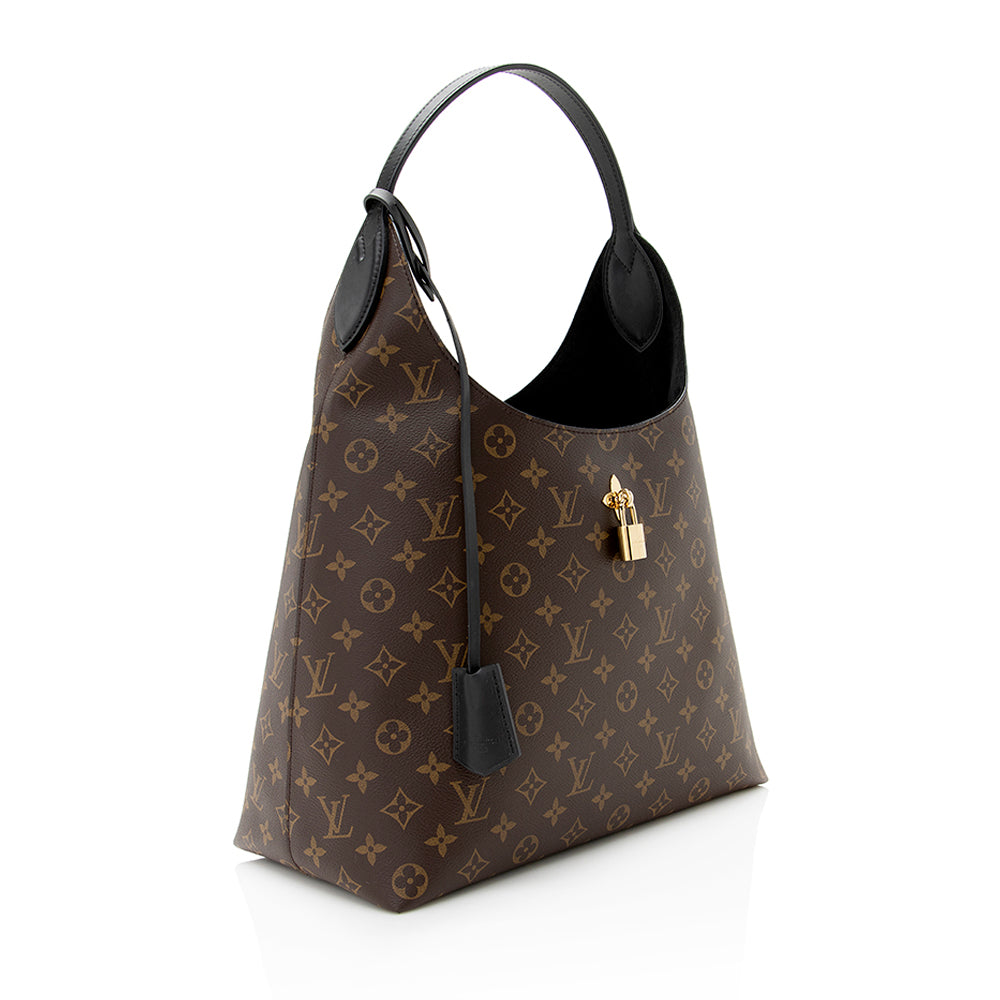 Louis Vuitton Monogram Canvas Flower Hobo (SHF-20417)
