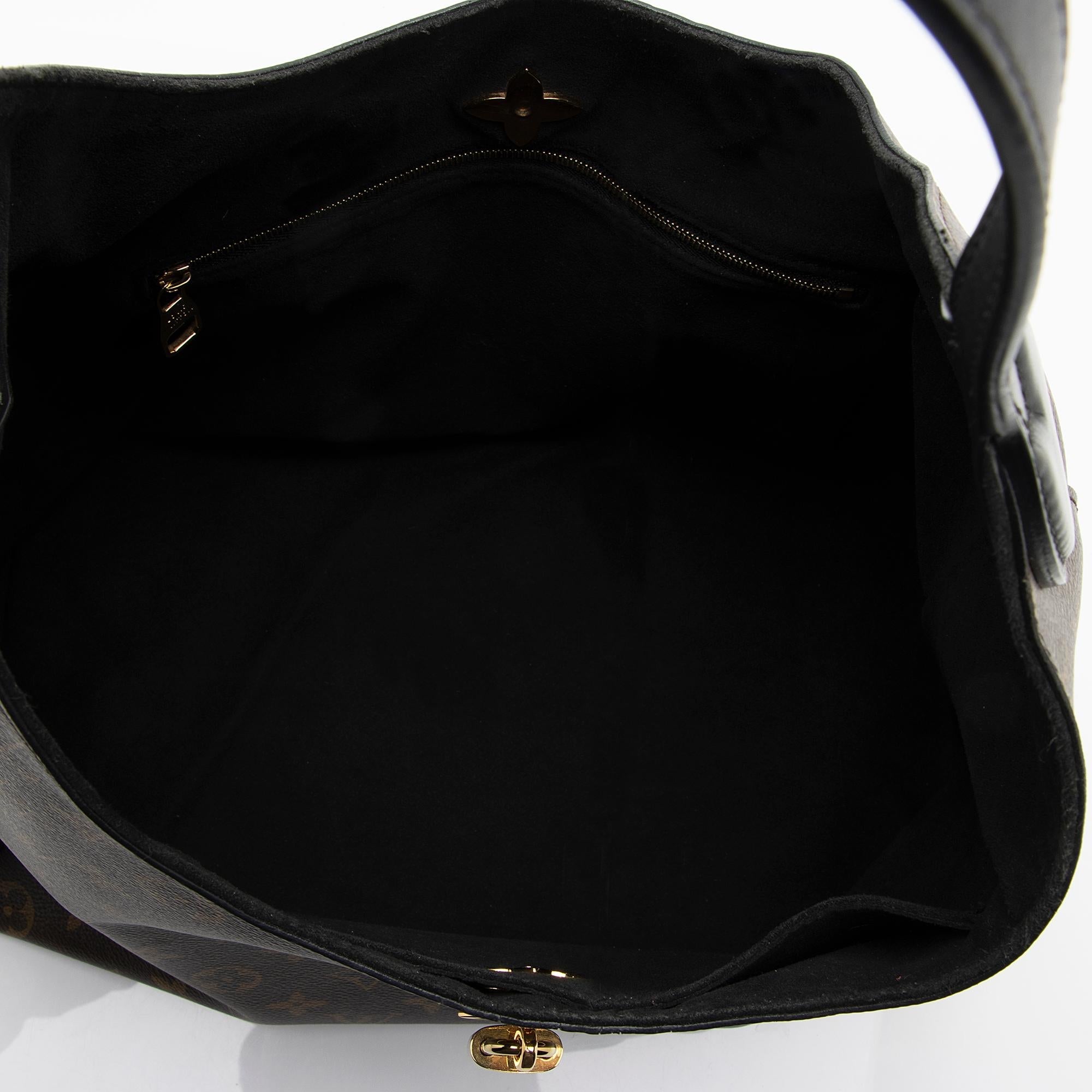 Louis Vuitton Monogram Canvas Flower Hobo (SHF-AX6i3w)