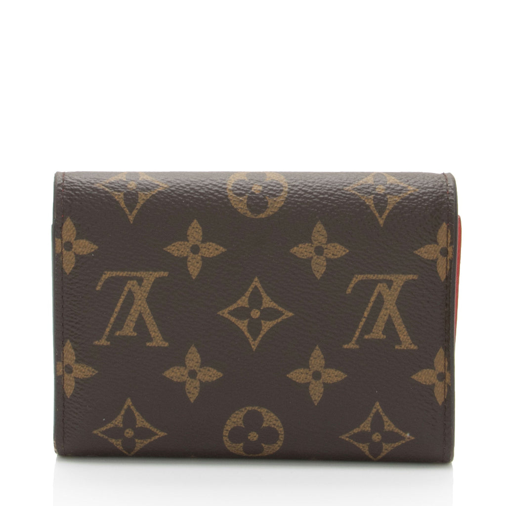 Louis Vuitton Monogram Canvas Flower Lock Compact Wallet (SHF-t9HH32)