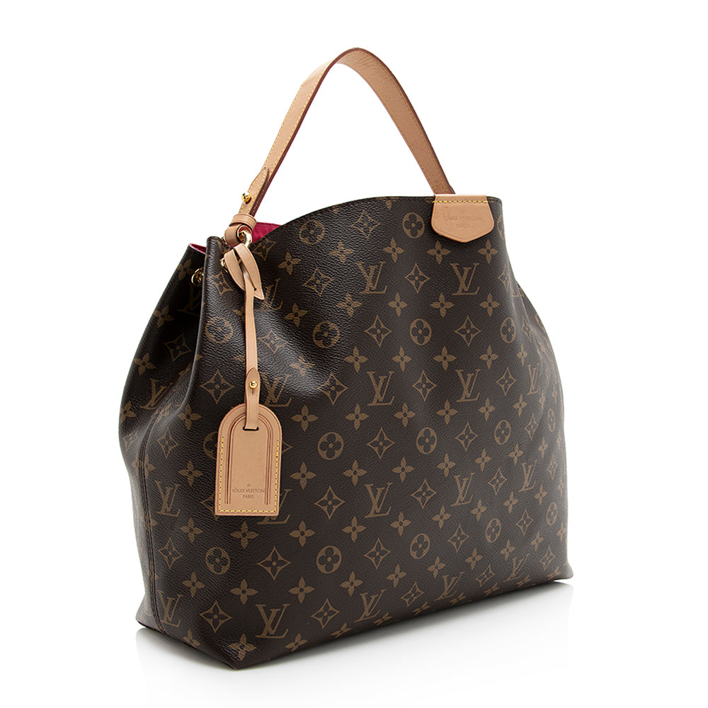 Louis Vuitton Monogram Canvas Graceful MM Hobo (SHF-20072)