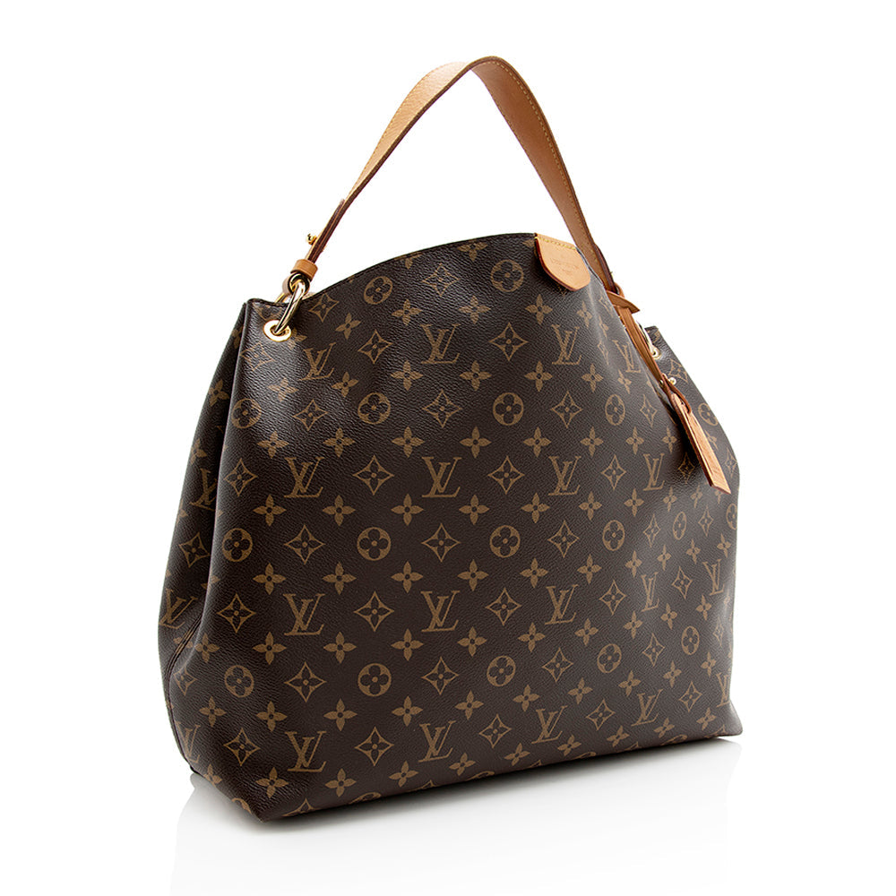 Louis Vuitton Monogram Canvas Graceful MM Hobo (SHF-21137)