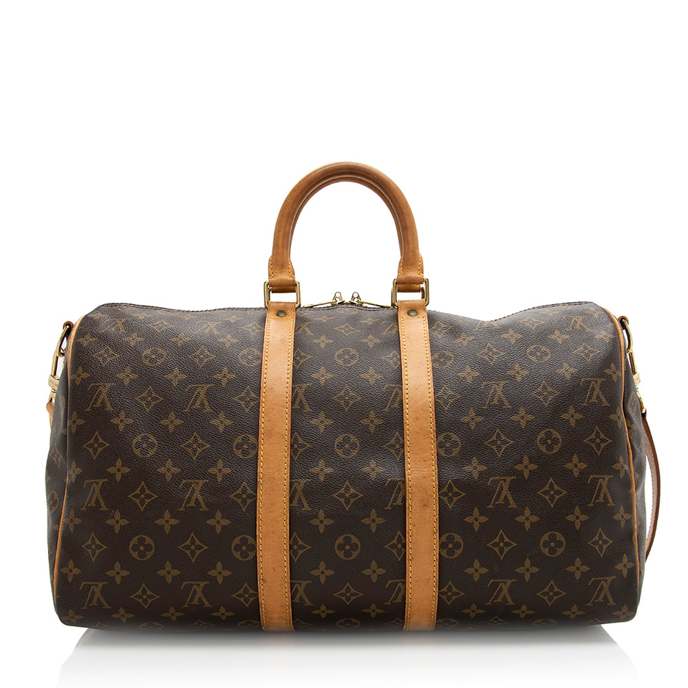 Louis Vuitton  Monogram Canvas Keepall Bandouliere 45 Duffel Bag (SHF-20810)