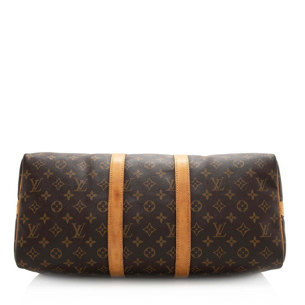 Louis Vuitton  Monogram Canvas Keepall Bandouliere 45 Duffel Bag (SHF-20810)
