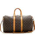 Louis Vuitton  Monogram Canvas Keepall Bandouliere 45 Duffel Bag (SHF-20810)