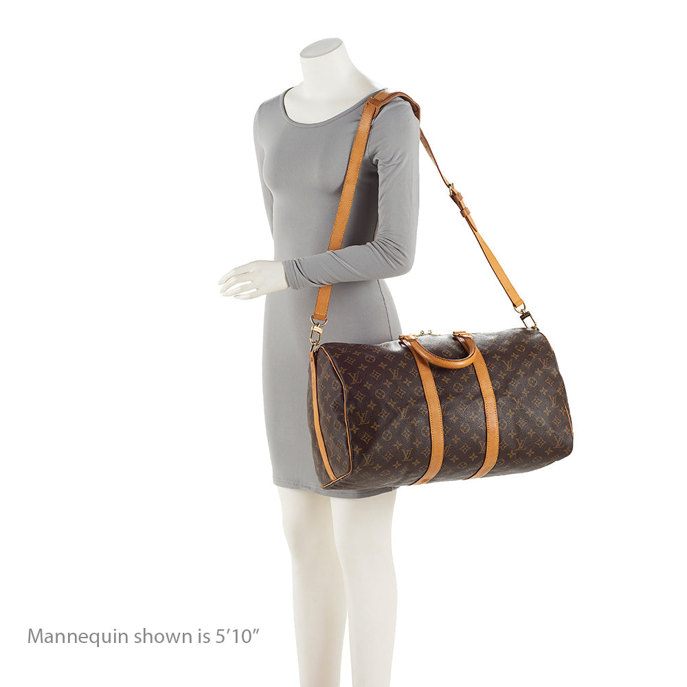 Louis Vuitton  Monogram Canvas Keepall Bandouliere 45 Duffel Bag (SHF-20810)