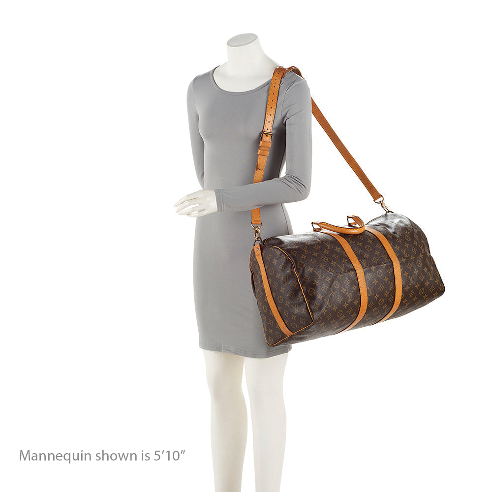 Louis Vuitton  Monogram Canvas Keepall Bandouliere 50 Duffle Bag (SHF-20373)