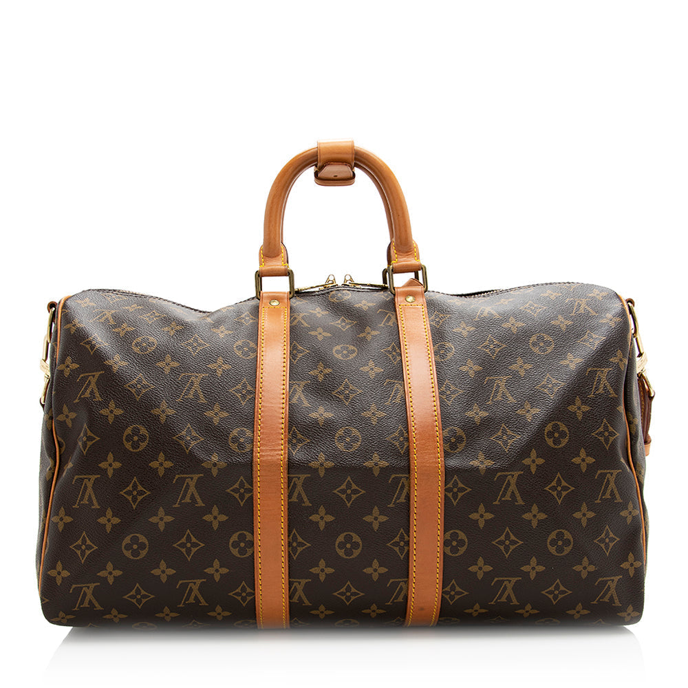 Louis Vuitton  Monogram Canvas Keepall Bandouliere 45 Duffel Bag (SHF-20812)