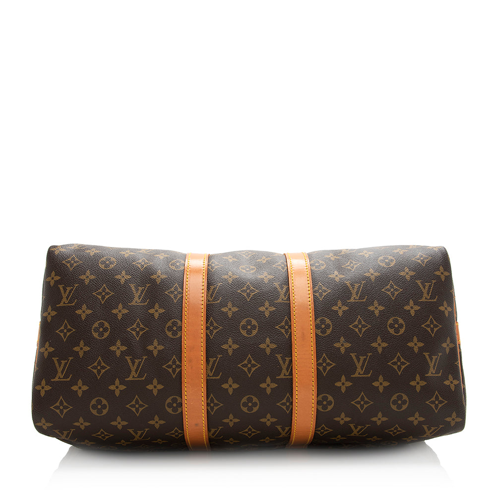 Louis Vuitton  Monogram Canvas Keepall Bandouliere 45 Duffel Bag (SHF-20812)