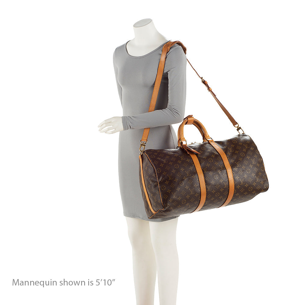 Louis Vuitton  Monogram Canvas Keepall Bandouliere 50 Duffle Bag (SHF-20813)