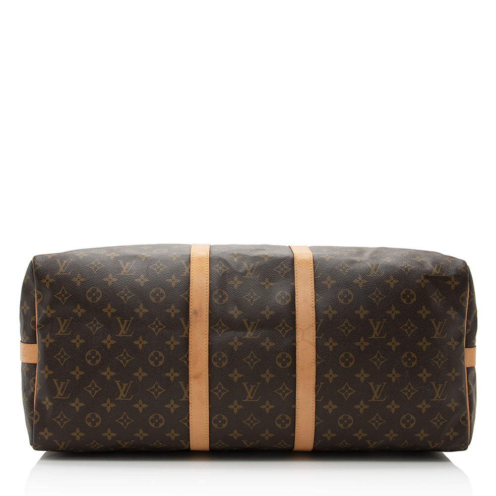 Louis Vuitton Monogram Canvas Keepall Bandouliere 55 Duffle Bag (SHF-21774)