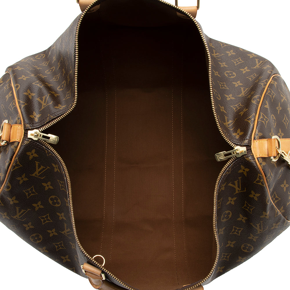 Louis Vuitton Monogram Canvas Keepall Bandouliere 55 Duffle Bag (SHF-21774)