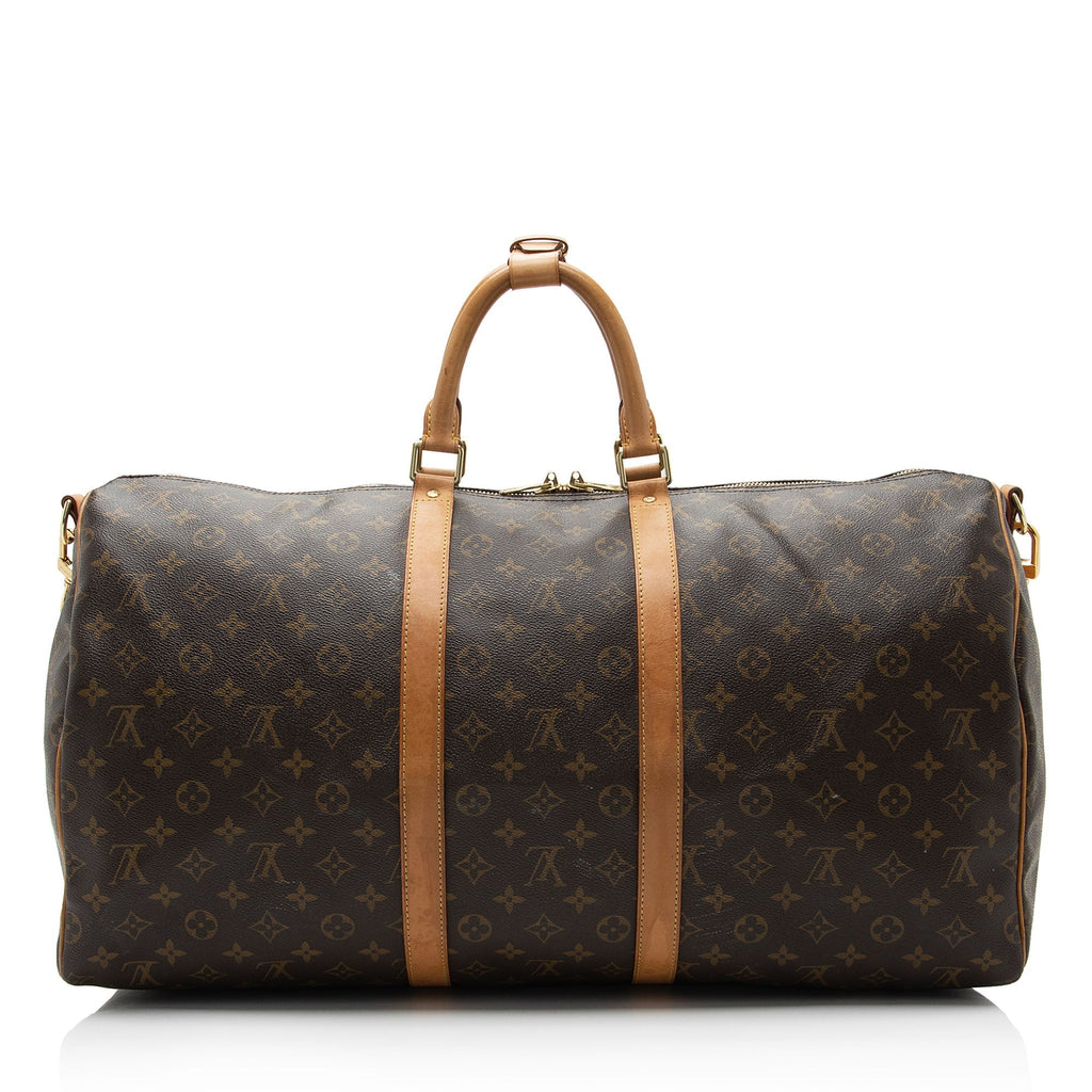 Louis Vuitton Monogram Canvas Keepall Bandouliere 55 Duffle Bag (SHF-qBIEjn)