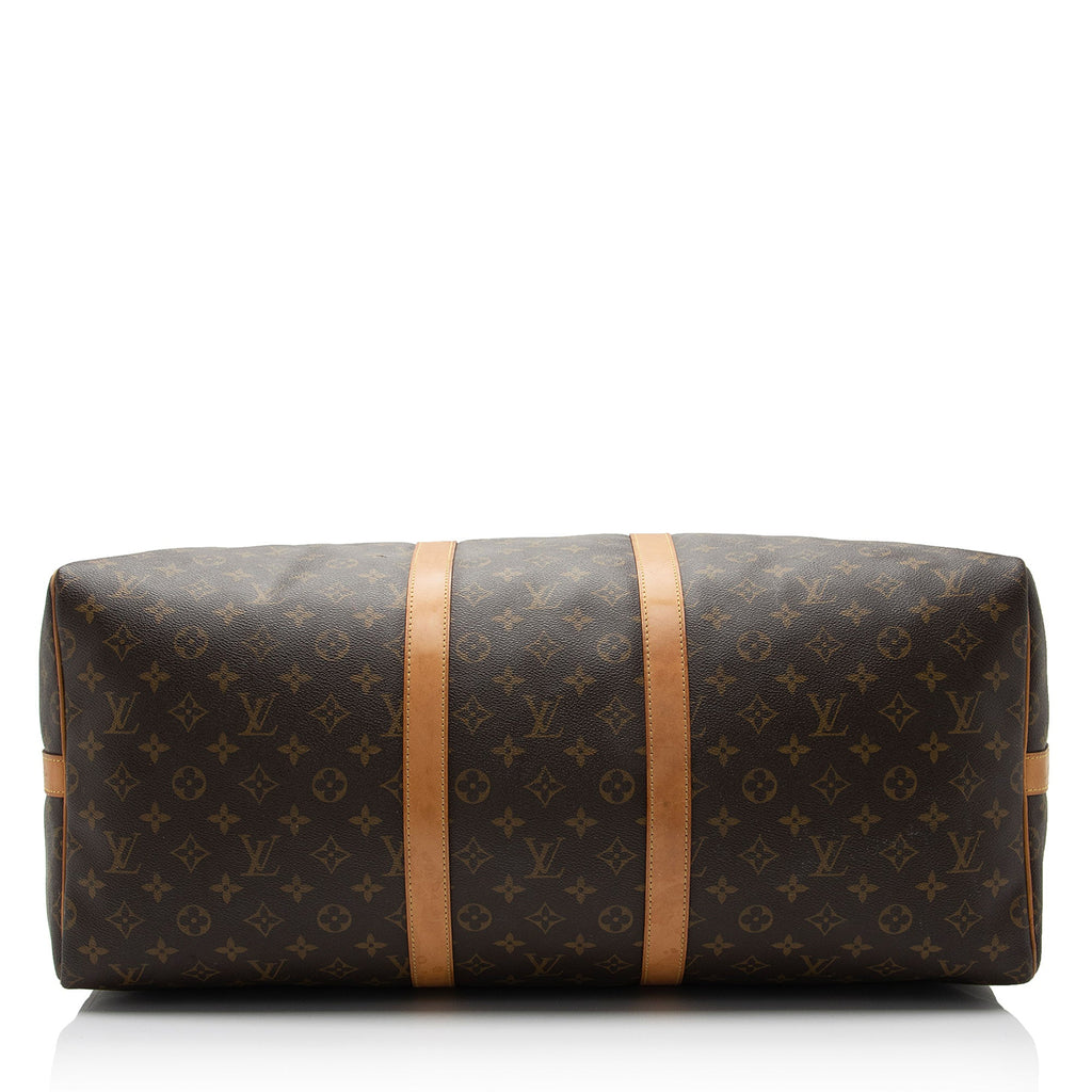 Louis Vuitton Monogram Canvas Keepall Bandouliere 55 Duffle Bag (SHF-qBIEjn)
