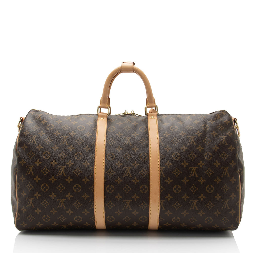 Louis Vuitton Monogram Canvas Keepall Bandouliere 55 Duffle Bag (SHF-MAqUH6)