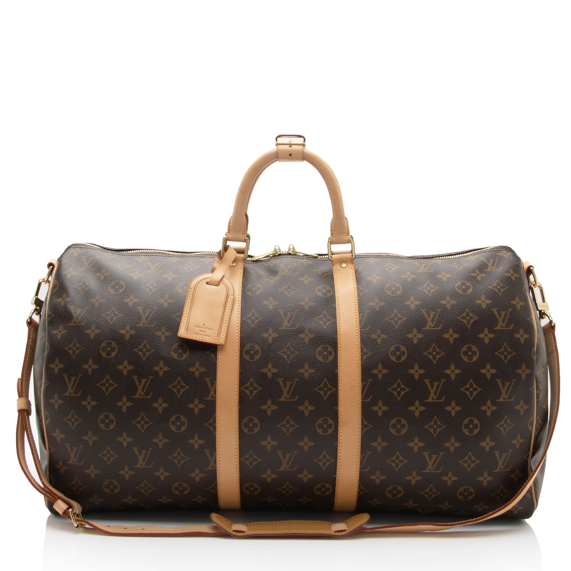 Louis Vuitton Monogram Canvas Keepall Bandouliere 55 Duffle Bag (SHF-MAqUH6)