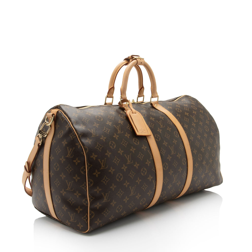 Louis Vuitton Monogram Canvas Keepall Bandouliere 55 Duffle Bag (SHF-MAqUH6)