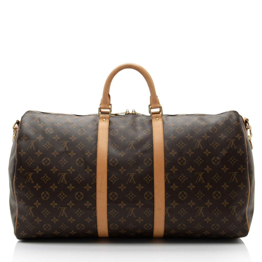 Louis Vuitton Monogram Canvas Keepall Bandouliere 55 Duffle Bag (SHF-SdSz4O)