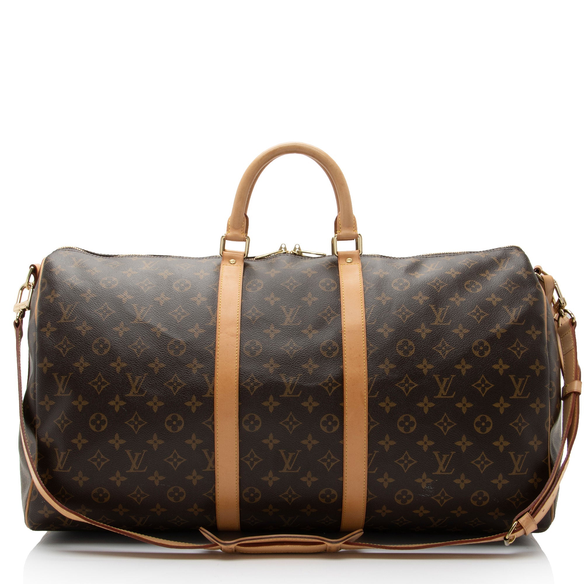 Louis Vuitton Monogram Canvas Keepall Bandouliere 55 Duffle Bag (SHF-SdSz4O)
