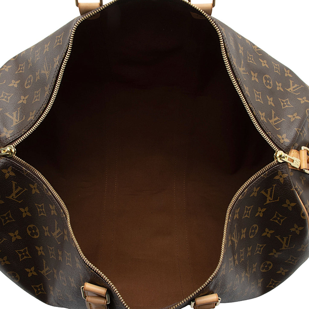Louis Vuitton Monogram Canvas Keepall Bandouliere 55 Duffle Bag (SHF-SdSz4O)