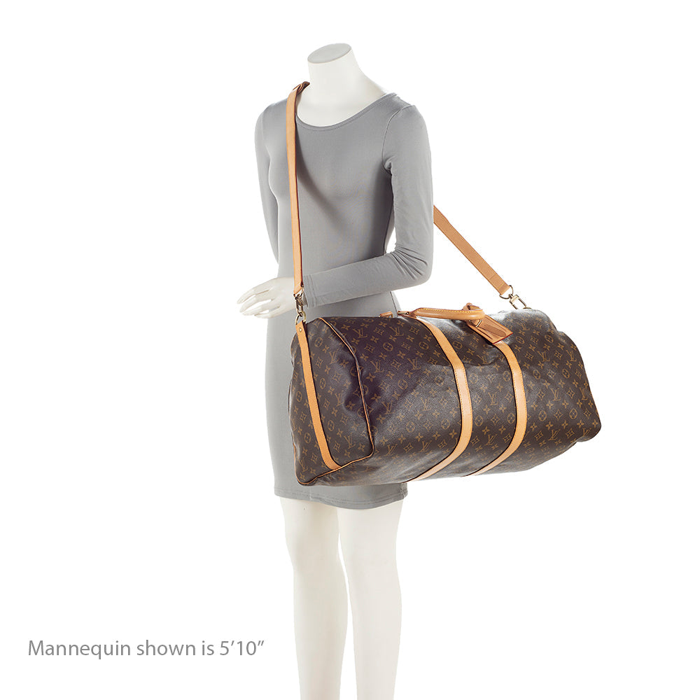 Louis Vuitton Monogram Canvas Keepall Bandouliere 55 Duffle Bag (SHF-SdSz4O)