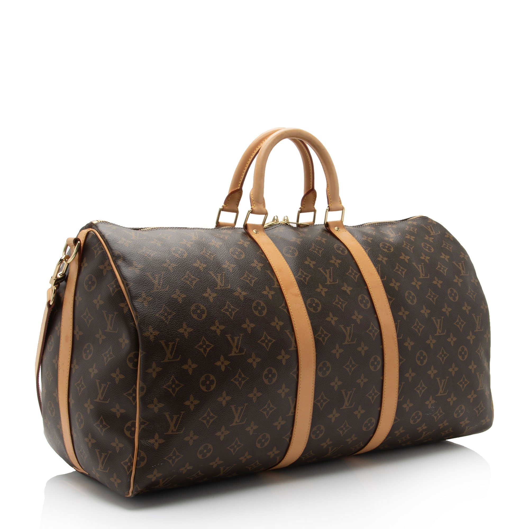 Louis Vuitton Monogram Canvas Keepall Bandouliere 55 Duffle Bag (SHF-SdSz4O)