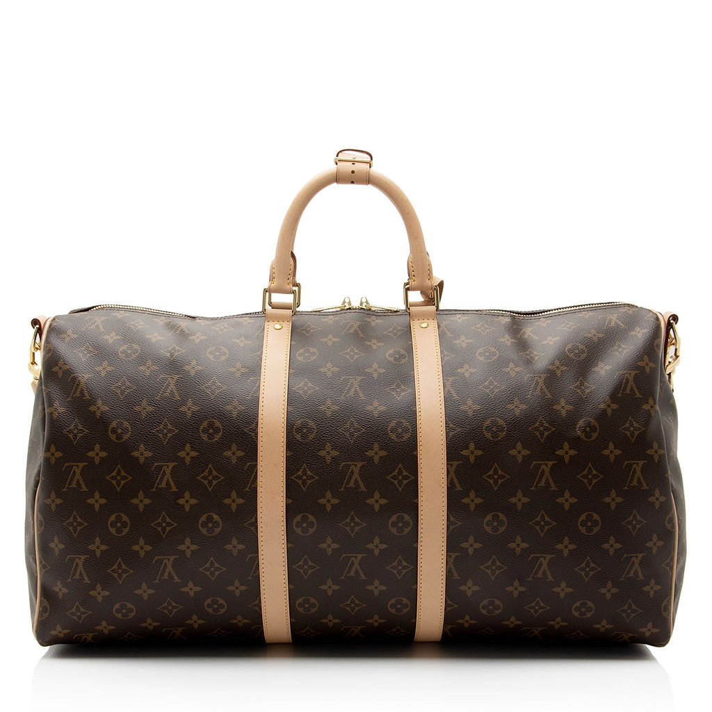 Louis Vuitton Monogram Canvas Keepall Bandouliere 55 Duffle Bag (SHF-QdZLLY)