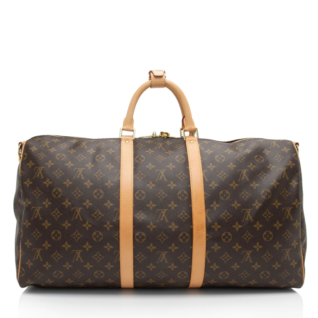Louis Vuitton Monogram Canvas Keepall Bandouliere 55 Duffle Bag (SHF-BWjDGO)