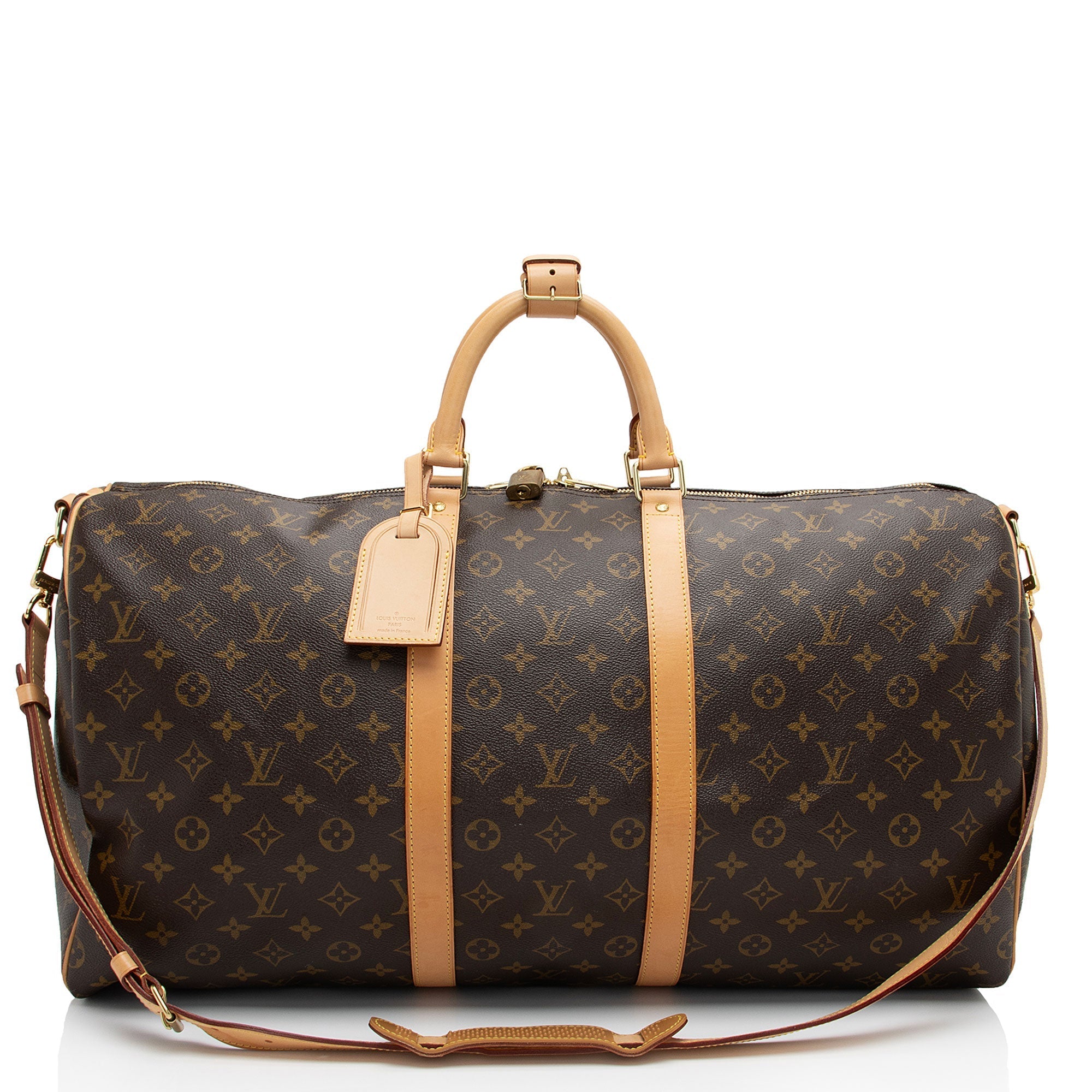 Louis Vuitton Monogram Canvas Keepall Bandouliere 55 Duffle Bag (SHF-BWjDGO)
