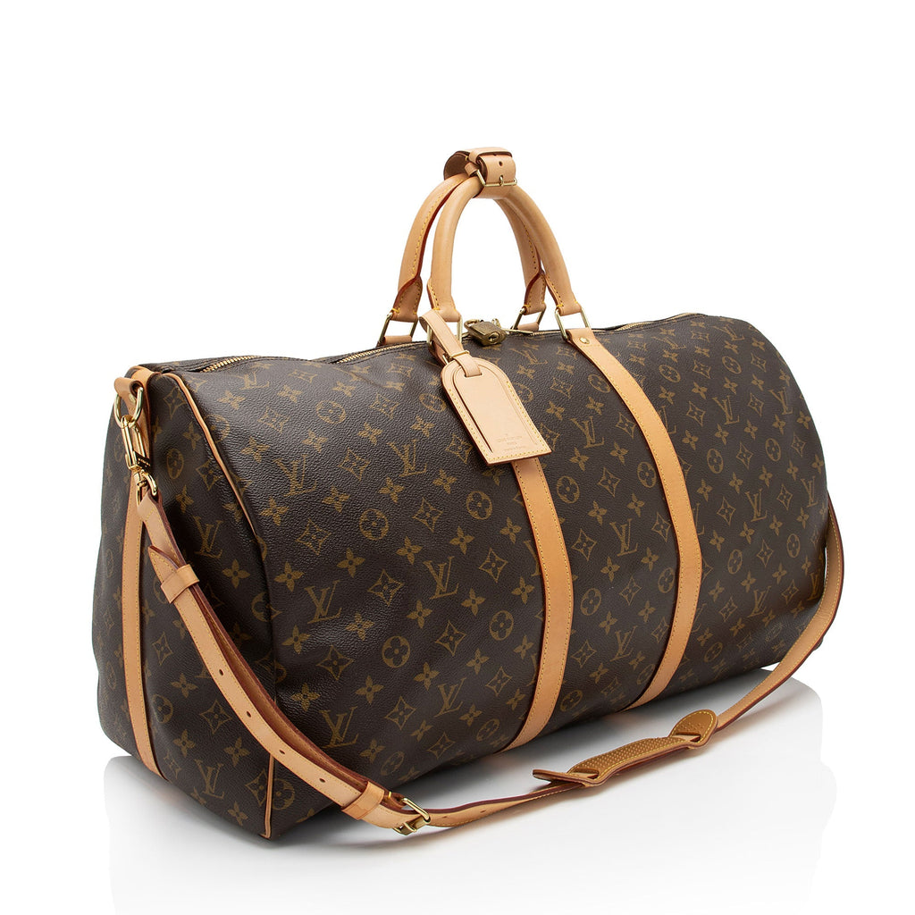 Louis Vuitton Monogram Canvas Keepall Bandouliere 55 Duffle Bag (SHF-BWjDGO)