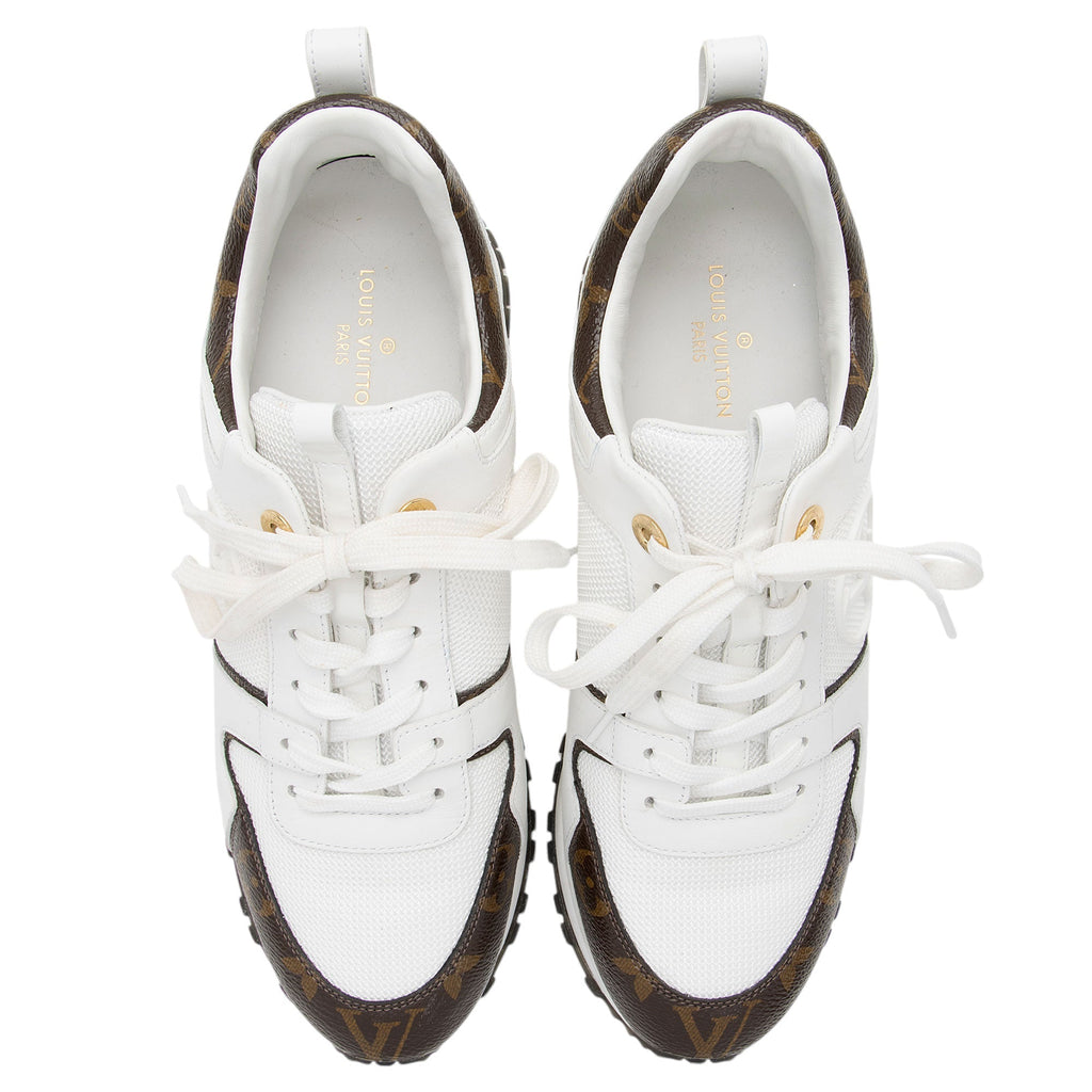 Louis Vuitton Monogram Canvas Leather Run Away Sneakers - Size 8 / 38 (SHF-Vp0CUb)
