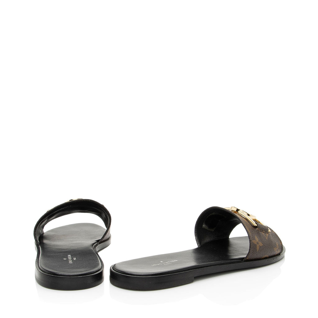 Louis Vuitton Monogram Canvas Lock It Flat Mules - Size 10 / 40