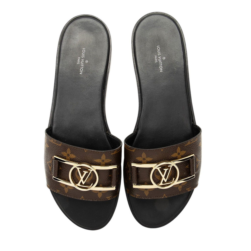 Louis Vuitton Monogram Canvas Lock It Flat Mules - Size 10 / 40