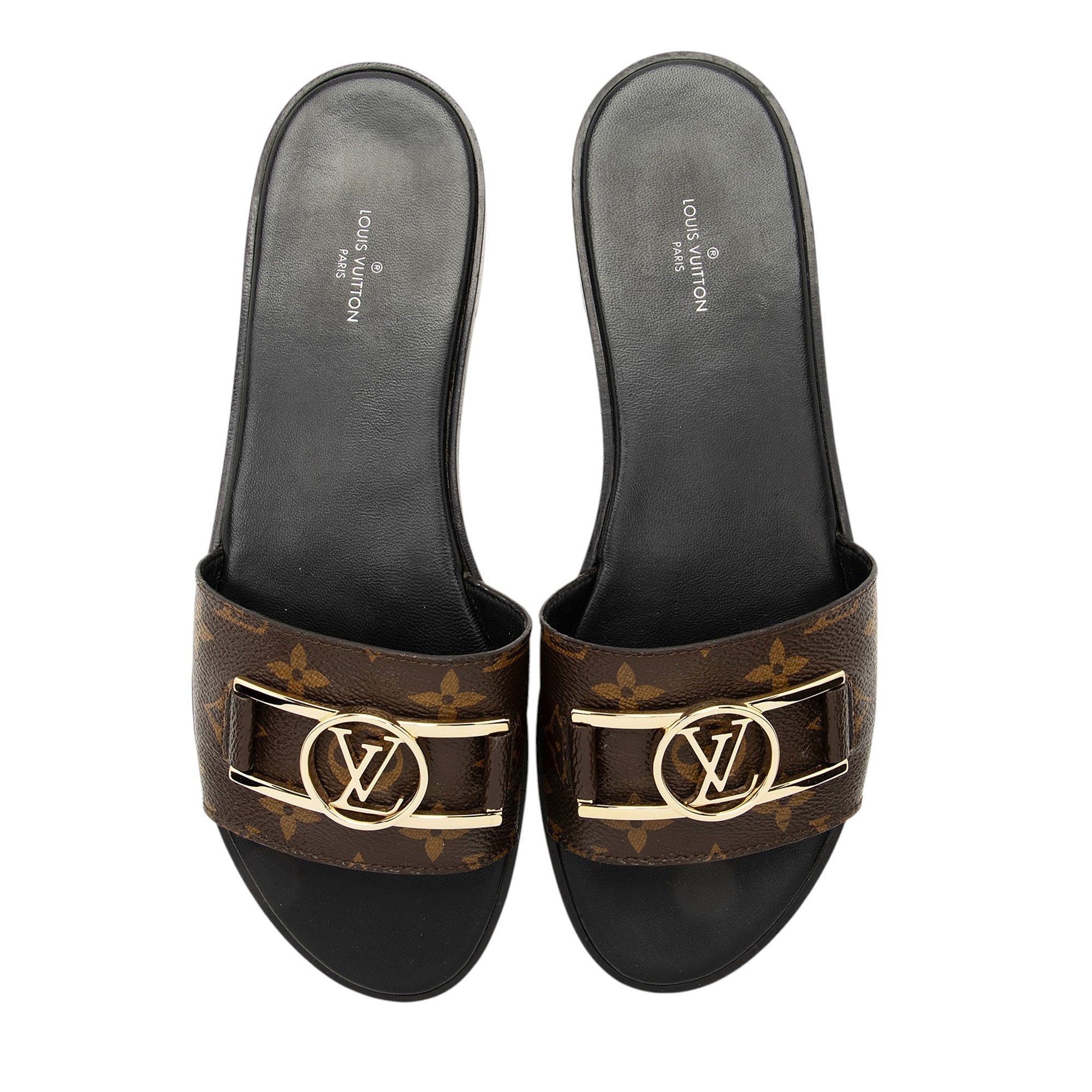 Louis Vuitton Monogram Canvas Lock It Flat Mules - Size 10 / 40