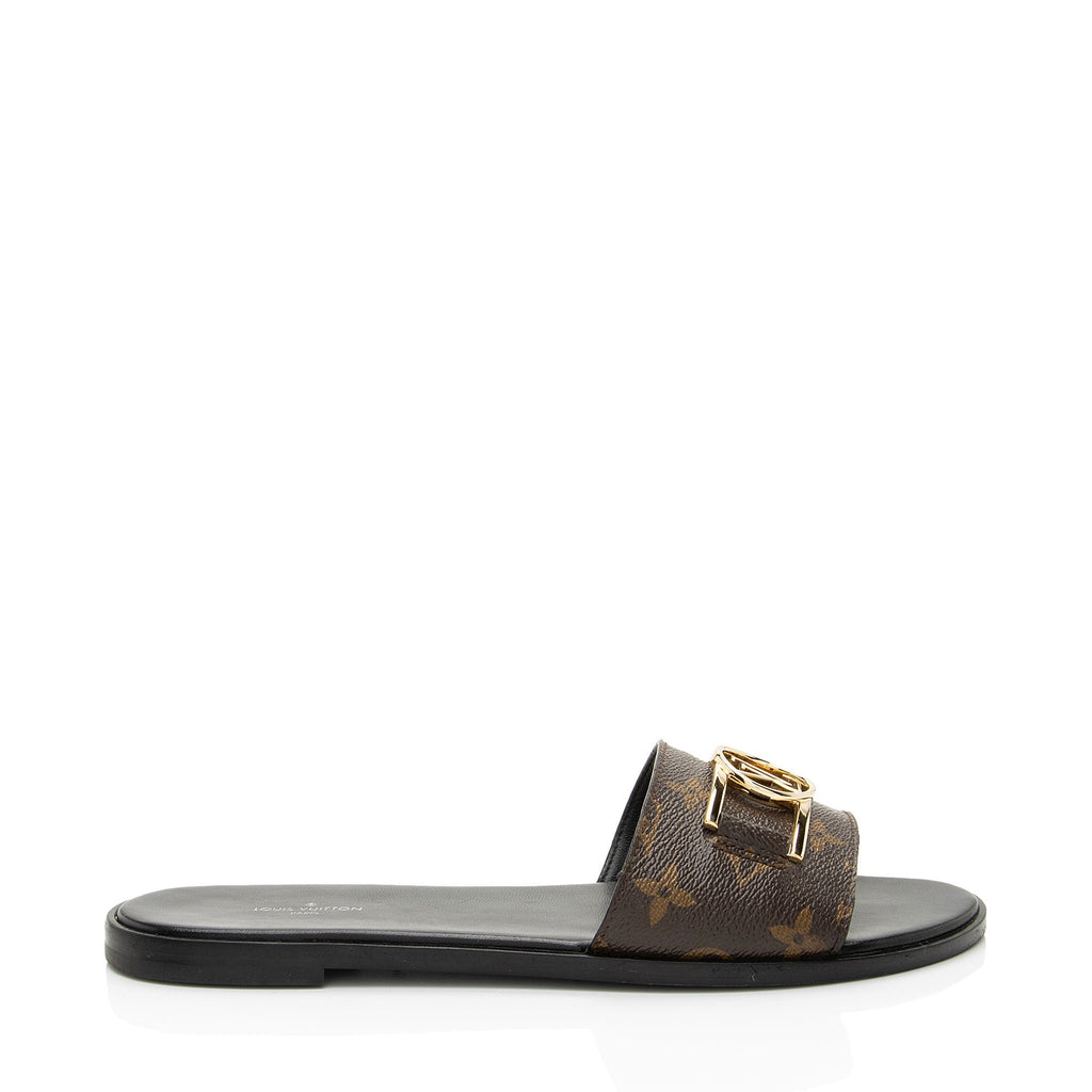 Louis Vuitton Monogram Canvas Lock It Flat Mules - Size 10 / 40