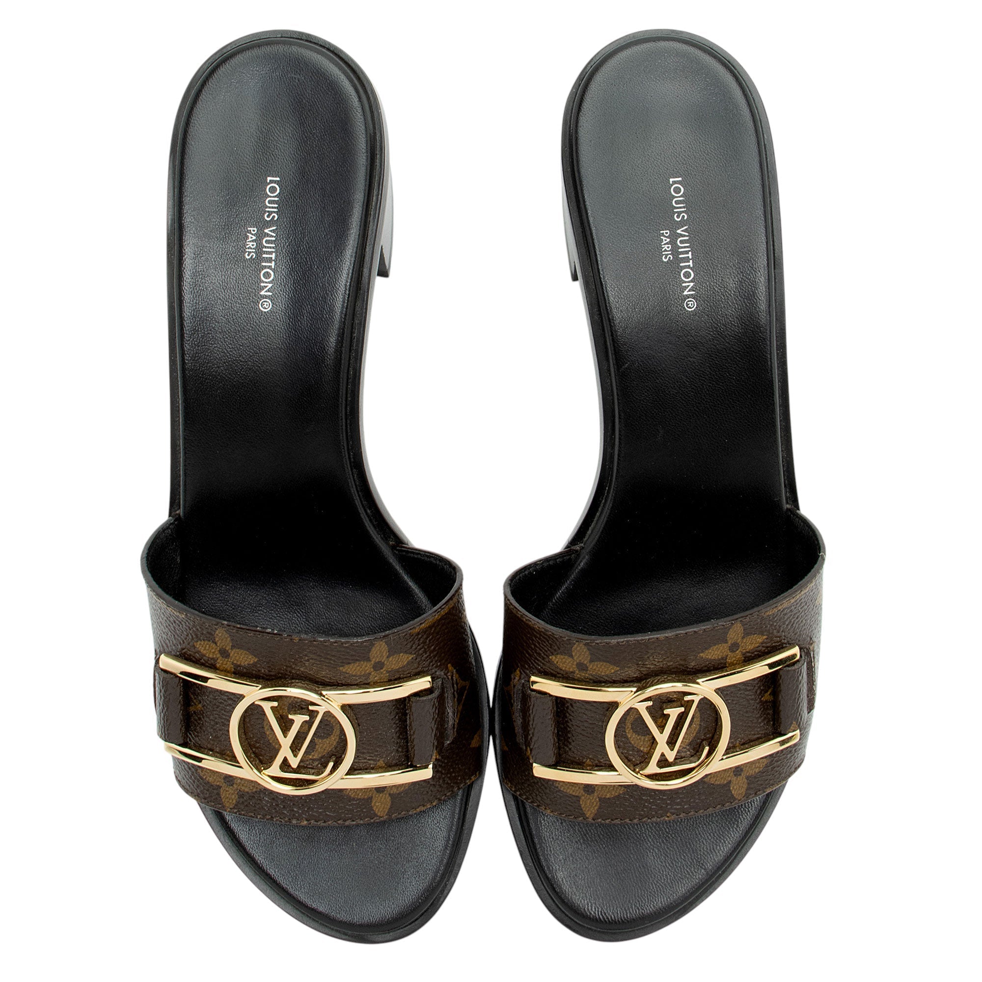 Louis Vuitton Monogram Canvas Lock It Mules - Size 9 / 39