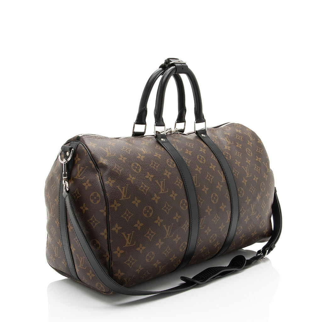 Louis Vuitton Monogram Canvas Macassar Keepall Bandouliere 45 Duffle