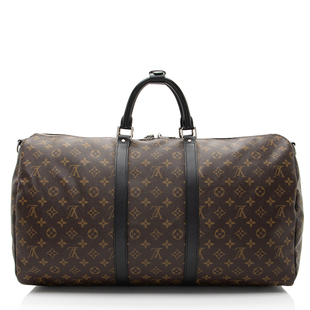 Louis Vuitton Monogram Canvas Macassar Keepall Bandouliere 55 Duffle