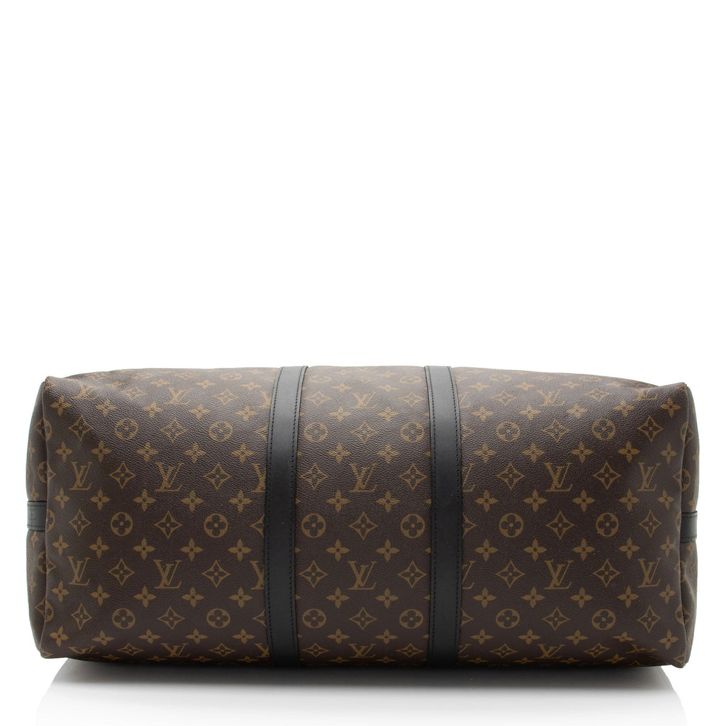 Louis Vuitton Monogram Canvas Macassar Keepall Bandouliere 55 Duffle