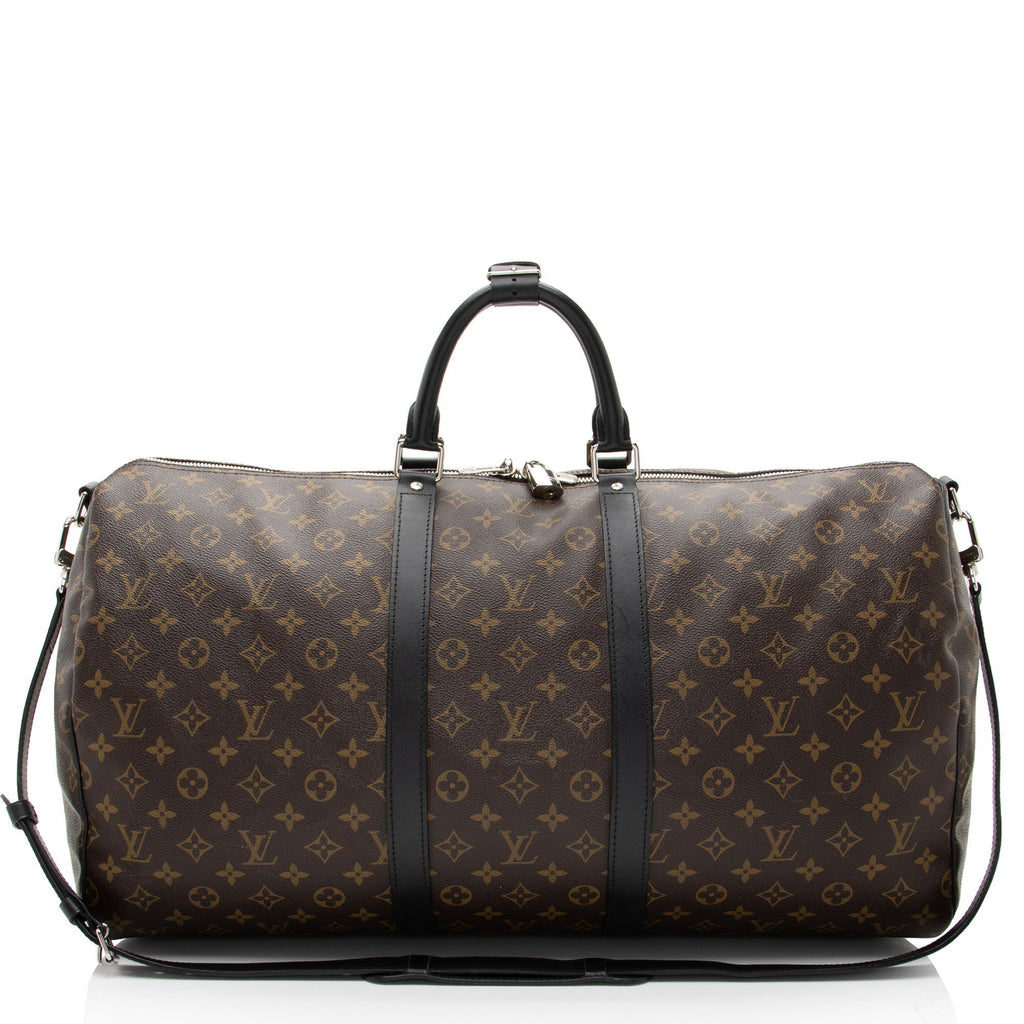 Louis Vuitton Monogram Canvas Macassar Keepall Bandouliere 55 Duffle