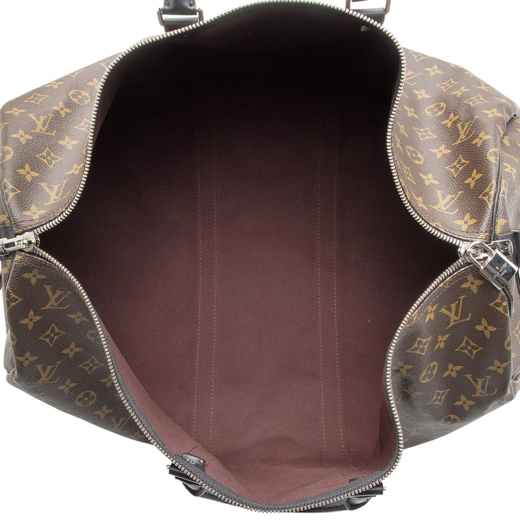 Louis Vuitton Monogram Canvas Macassar Keepall Bandouliere 55 Duffle