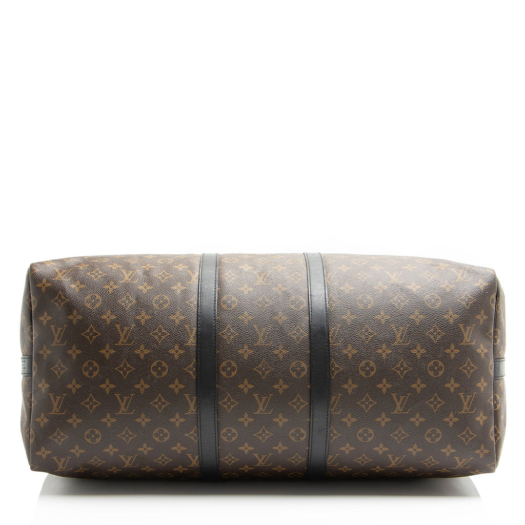Louis Vuitton Monogram Canvas Macassar Keepall Bandouliere 55 Duffle