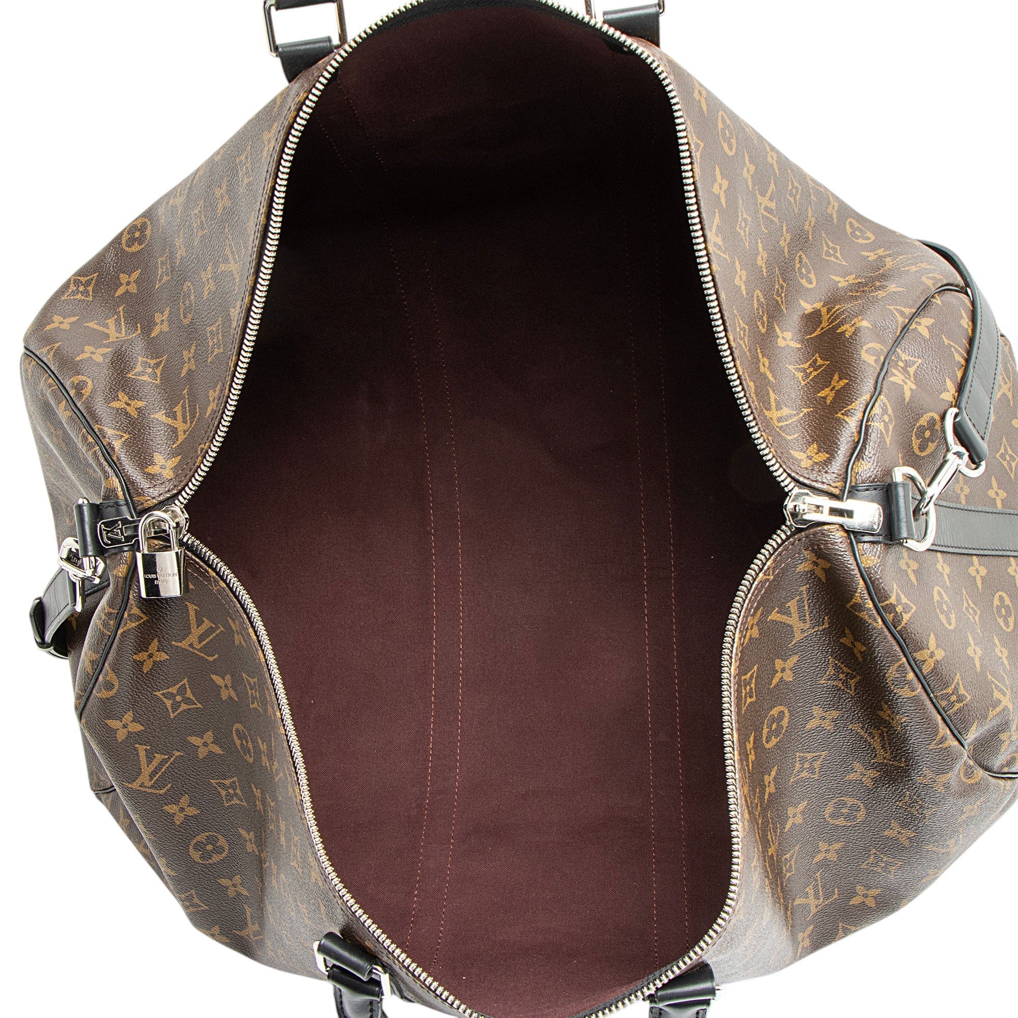 Louis Vuitton Monogram Canvas Macassar Keepall Bandouliere 55 Duffle
