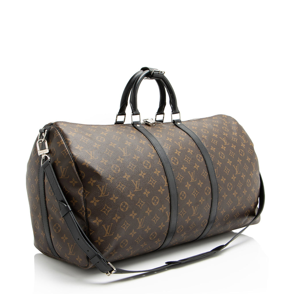 Louis Vuitton Monogram Canvas Macassar Keepall Bandouliere 55 Duffle
