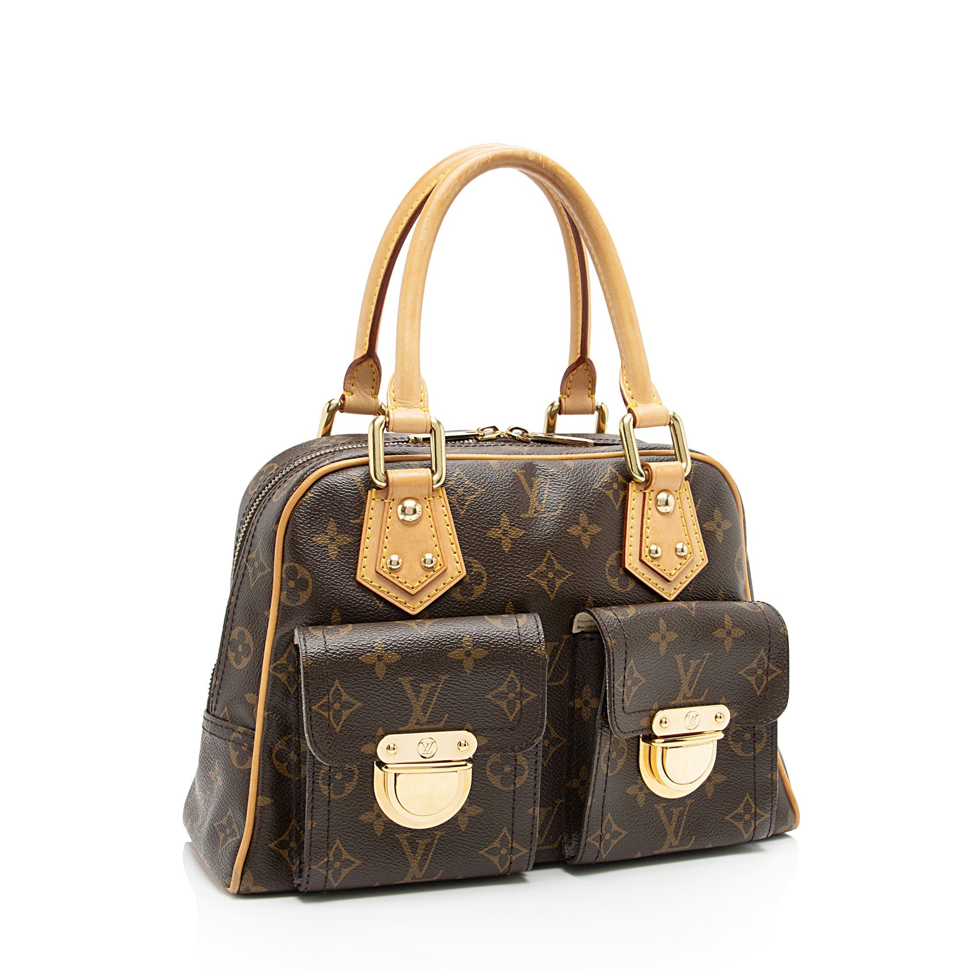 Louis Vuitton Monogram Canvas Manhattan PM Satchel (SHF-411Bub)