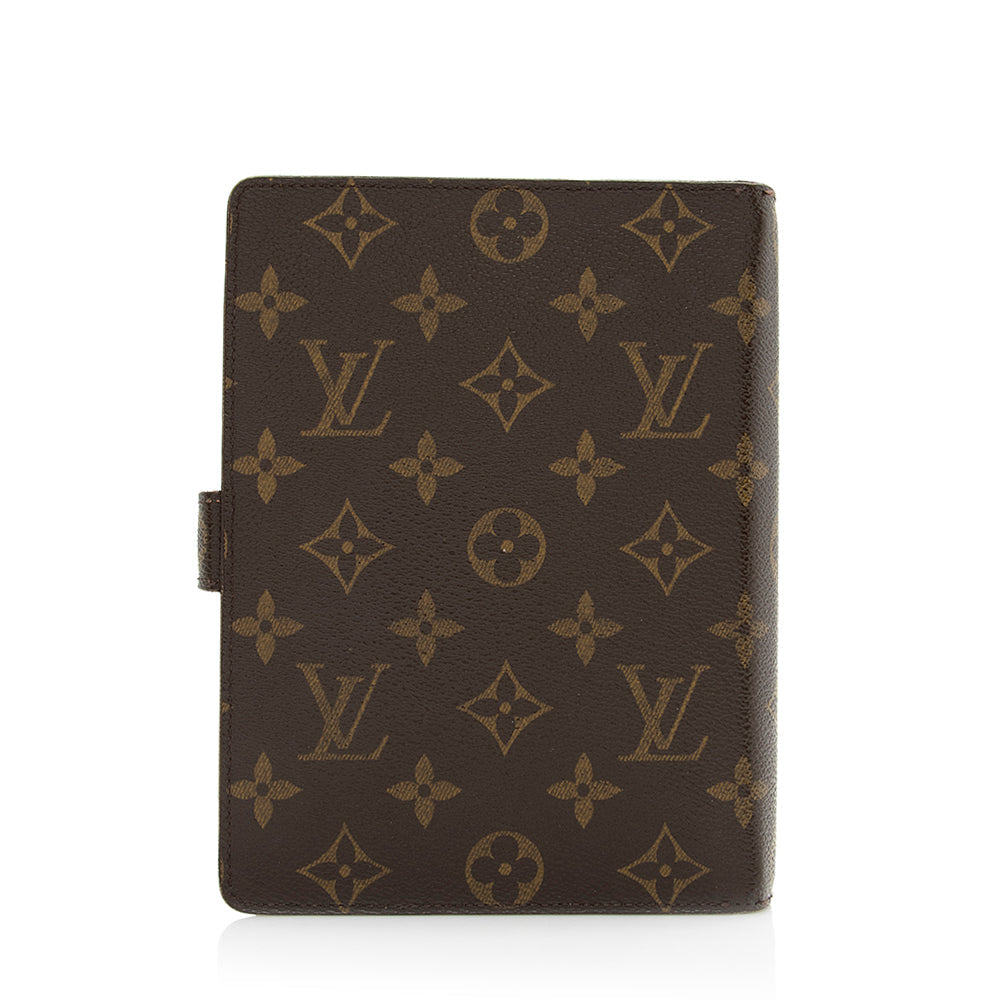 Louis Vuitton Monogram Canvas Medium Ring Agenda Cover (SHF-21536)
